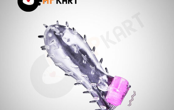 Shark Crystal Condom Sleeve with Vibration Mode - Adults Product Kart