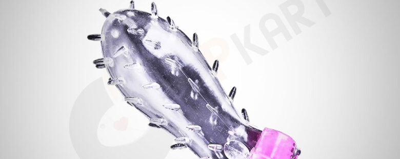 Shark Crystal Condom Sleeve with Vibration Mode - Adults Product Kart