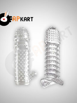 Crystal Silicone Dotted Ribbed Clear Reusable Condom Penis Sleeve Adult Sexy Toy - Adults Product Kart 2