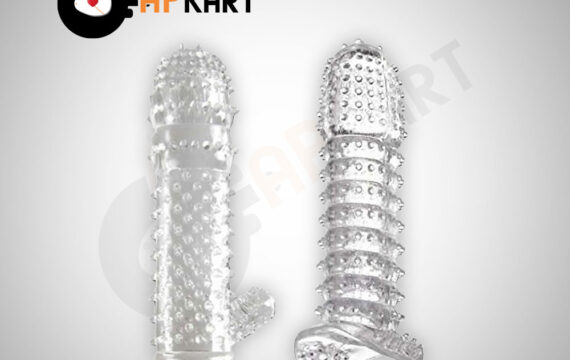 Crystal Silicone Dotted Ribbed Clear Reusable Condom Penis Sleeve Adult Sexy Toy - Adults Product Kart 2