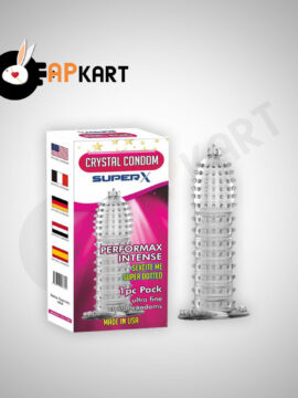 Crystal Silicone Dotted Ribbed Clear Reusable Condom Penis Sleeve Adult Sexy Toy - Adults Product Kart
