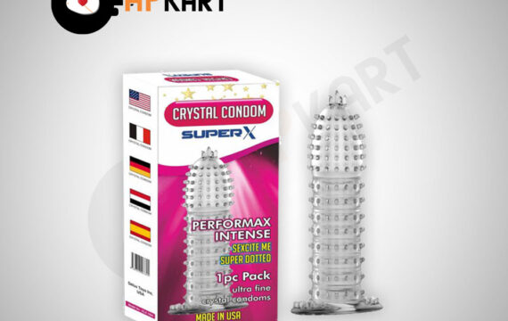 Crystal Silicone Dotted Ribbed Clear Reusable Condom Penis Sleeve Adult Sexy Toy - Adults Product Kart