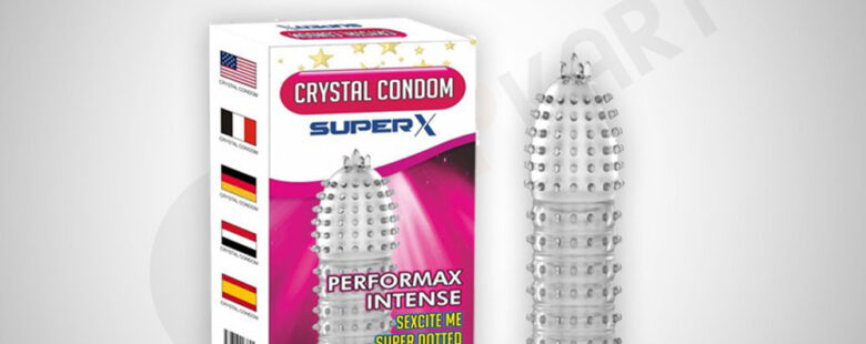 Crystal Silicone Dotted Ribbed Clear Reusable Condom Penis Sleeve Adult Sexy Toy - Adults Product Kart