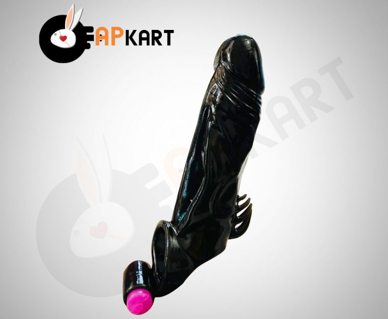 Male Shark Blak Penis Extender Vibrator Soft Reusable Condom Sleeve - Adults Product Kart