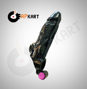 Male Shark Blak Penis Extender Vibrator Soft Reusable Condom Sleeve - Adults Product Kart