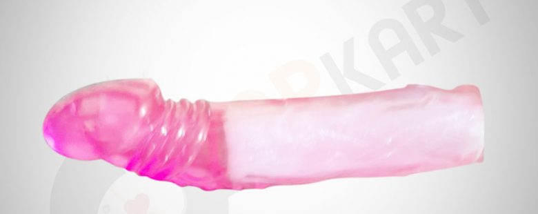 Reusable Pink Penis Sleeve Extender Cock Enlarger Silicone Extension Condom Male Sex Toys - Adults Product Kart