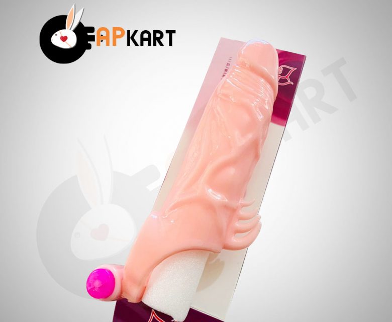 Male Shark Skin Penis Extender Vibrator Soft Reusable Condom Sleeve - Adults Product Kart