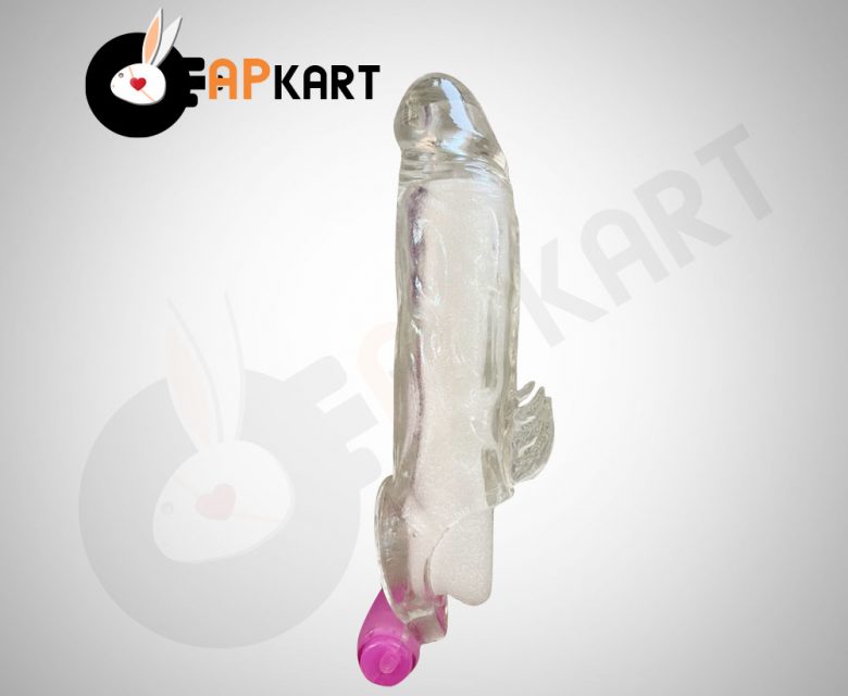 Male Shark transparent Penis Extender Vibrator Soft Reusable Condom Sleeve - Adults Product Kart