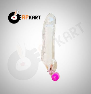 Male Shark transparent Penis Extender Vibrator Soft Reusable Condom Sleeve - Adults Product Kart