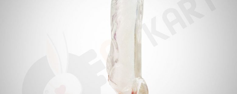Male Shark transparent Penis Extender Vibrator Soft Reusable Condom Sleeve - Adults Product Kart
